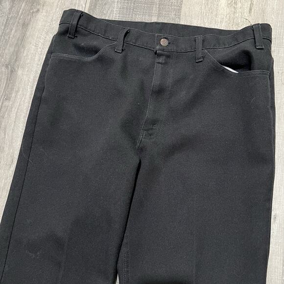 VTG Levis Sta Prest Black 517 Bootcut Pants Dacron Disco Rockabilly Trousers 38 - Picture 3 of 5